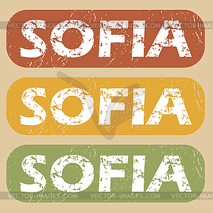 Vintage Sofia stamp set - vector clipart