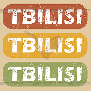 Vintage Tbilisi stamp set - vector clip art