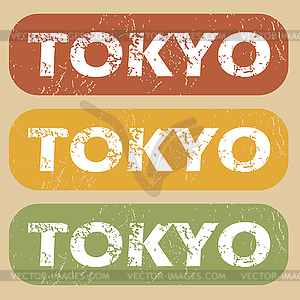 Урожай Токио штамп набор - изображение в формате EPS