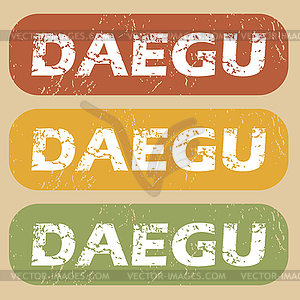 Vintage Daegu stamp set - vector clipart