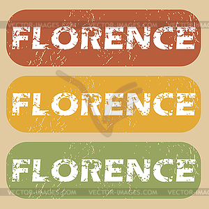 Vintage Florence stamp set - vector clipart