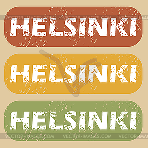 Vintage Helsinki stamp set - vector image