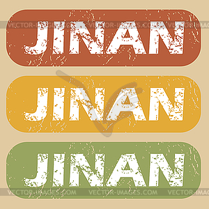 Vintage Jinan stamp set - vector clip art