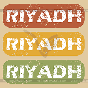 Vintage Riyadh stamp set - vector clipart