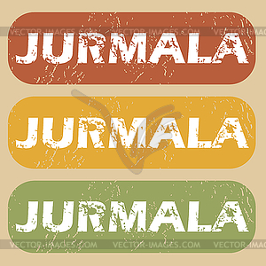 Vintage Jurmala stamp set - vector clip art