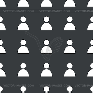 Straight black user pattern - white & black vector clipart