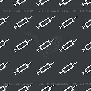 Straight black syringe pattern - vector image
