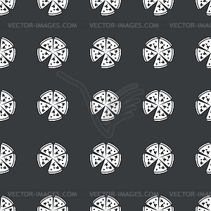 Straight black pizza pattern - royalty-free vector clipart