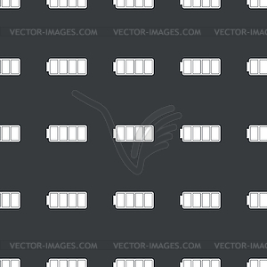 Straight black full battery pattern - vector clip art