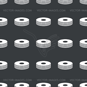 Straight black disc pile pattern - vector clip art