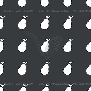 Straight black pear pattern - white & black vector clipart