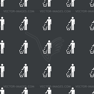 Straight black recycling pattern - vector image