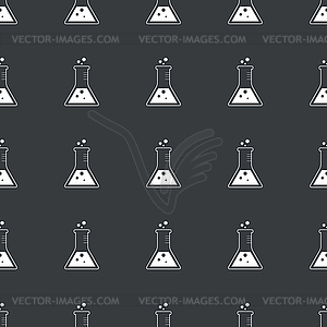 Straight black conical flask pattern - vector clip art