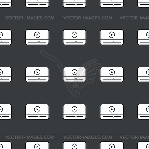 Straight black mediaplayer pattern - white & black vector clipart