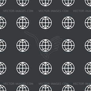 Straight black globe pattern - vector clipart