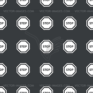 Straight black STOP sign pattern - vector clip art