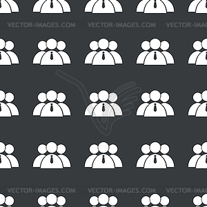 Straight black user group pattern - vector image