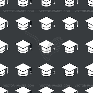 Straight black academic hat pattern - vector clipart