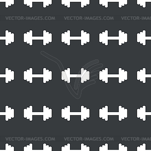 Straight black barbell pattern - vector clip art