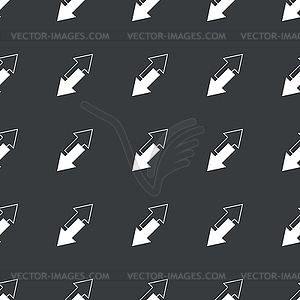 Straight black opposite arrows pattern - vector image