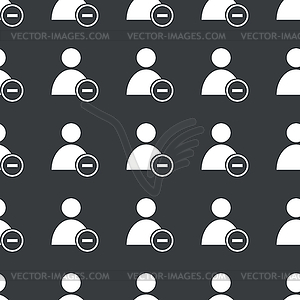 Straight black remove user pattern - vector clipart