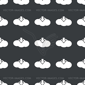 Straight black cloud download pattern - vector clipart