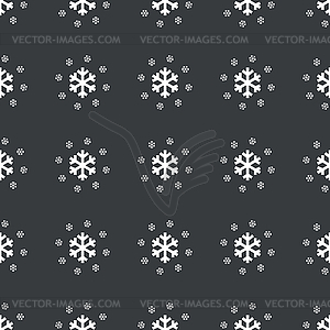 Straight black snowflakes pattern - vector image