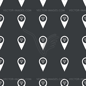 Straight black Wi-Fi pointer pattern - vector image