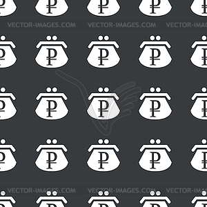 Straight black ruble purse pattern - vector clip art