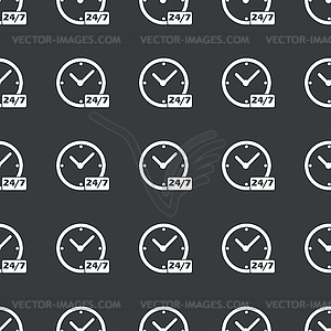 Straight black overnight daily pattern - vector clipart