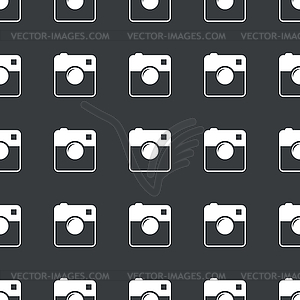 Straight black square camera pattern - vector clip art