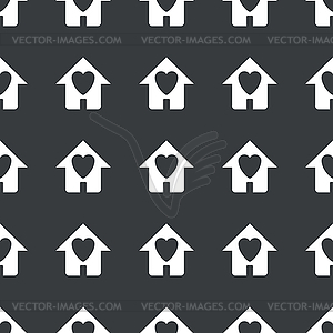 Straight black beloved house pattern - vector image