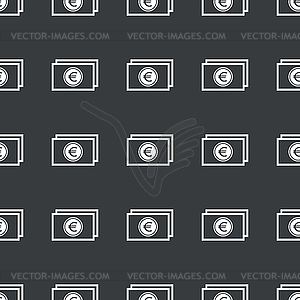 Straight black euro bill pattern - vector clipart