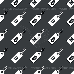 Straight black bitcoin price pattern - vector clipart