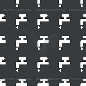 Straight black water tap pattern - vector clip art