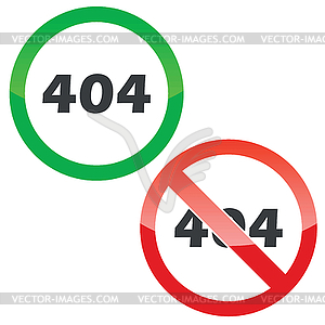 Error 404 permission signs set - vector clip art