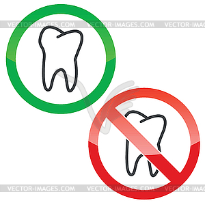 Dentist permission signs set - vector clip art