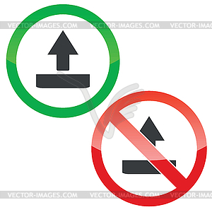 Upload permission signs set - vector image