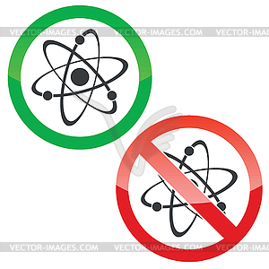 Atom permission signs set - vector clip art