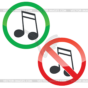 Music permission signs set  - vector clip art