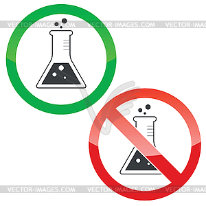 Chemistry permission signs set - vector clipart