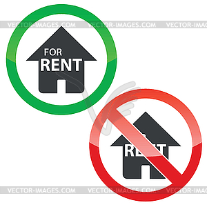 Rental permission signs set - vector clipart