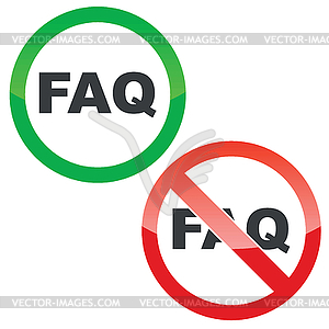 FAQ permission signs set - vector clipart