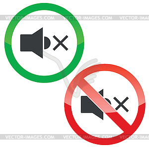 Mute permission signs set - vector clipart