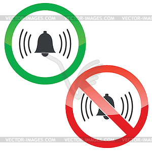 Alarm permission signs set - vector clip art