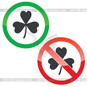 Luck permission signs set - vector clip art