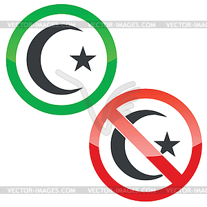 Turkey permission signs set - vector image