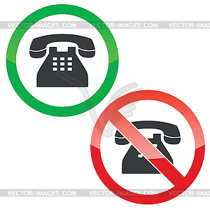 Phone permission signs set - vector clip art