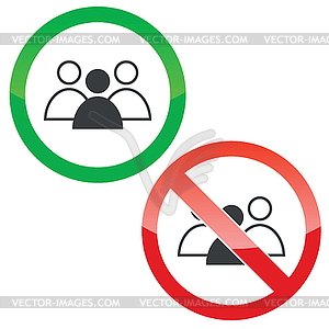 Group leader permission signs set - vector EPS clipart