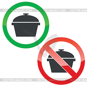 Pot permission signs set - vector image